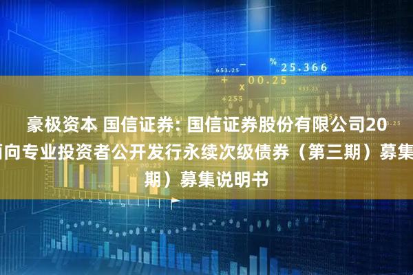 豪极资本 国信证券: 国信证券股份有限公司2025年面向专业投资者公开发行永续次级债券（第三期）募集说明书